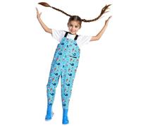 Vadeadores de Pecho de Animales de Dibujos Animados para niños Vadeadores de Pesca Juveniles para niños pequeños Vadeadores de Caza y Pesca a Prueba de Agua con Botas para (Light Blue, 14-15 Years)