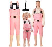 Vadeadores de Pecho Mujer y Hombre, Vadeadores Rosa Impermeables con Botas | Vadeadores Rosa Mujer y Hombre, Plantilla Suave, Bolsillo Pectoral, Colgador y Kit de Reparación, Transpirables para Caza