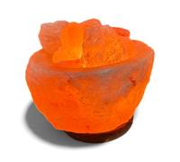 VADEINCIENSO Lampara de sal cuenco rustico 6 pulgadas fabricadao en Pakistan incluye cable y bombilla incandescente homologados trozos de roca de sal