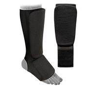 VADER SPORTS Protector de Espinillas y Empeine Elástico para Niños - Karate Muay Thai MMA,UFC - Espinilleras para Taekwondo - Negro, L (Grande Adultos)