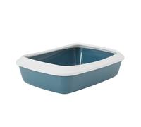 Vadigran arenero para gatos con borde "Iriz" azul piedra 42 x 30,5 x 10 cm