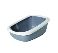 Vadigran caja de arena para gatos con borde "ASEO JUMBO" 67,5 x 48,5 x 28 cm gris / blanco