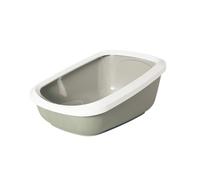 Vadigran caja de arena para gatos con borde "ASEO JUMBO" moka - blanco 67,5 x 48,5 x 28 cm