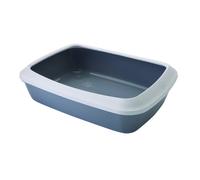 Vadigran caja de arena para gatos con borde "Iriz" 50 x 36,5 x 11,5 cm gris