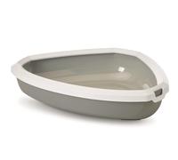 Vadigran caja de arena para gatos "Rincon" 58,5 x 46 x 13,5 cm gris / blanco