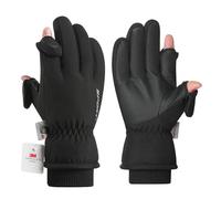 VADO VLTRA Guantes de invierno para hombres y mujeres, resistentes al viento, térmicos, 2 en 1, convertibles, sin dedos, guantes para pantalla táctil, para ciclismo, correr, pesca, conducción