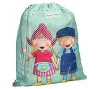 Vadobag Bolsa de gimnasia Fien y Teun Amigos Animales, Green 1, S, Minimalista