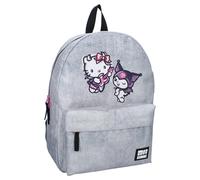 Vadobag Hello Kitty e Kuromi - Mochila para niños | Escuela | Guardería - Color gris - Dimensiones 39 x 29 x 12 cm - Código 335-01109