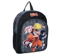 Vadobag Mochila Naruto Trio Sasuke Sakura - Mochila para niños | Escuela | Guardería - Color negro - Dimensiones 30 x 25 x 11 cm, Negro , talla unica