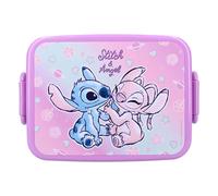 VadoBag Fiambrera plástica STITCH ANGEL – porta snacks tapa 16x13x5cm Disney Original Lilo y Stitch