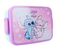 Vadobag STITCH ANGEL Fiambrera de plástico porta snacks con tapa - dimensiones 16x13x5cm DISNEY Original Lilo y Stitch