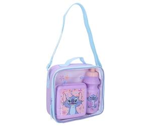 Vadobag STITCH So Yummy! - Bolsa de almuerzo con lonchera y botella de agua - con correa para el hombro - Dimensiones 21x20x8cm - Disney Lilo y Stitch - Morado