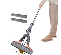 Vadrouille Para Presionar, Esponja Vadrouille Con Rodillo | Vadrouille Para Presionar En PVA Para Limpiar | Fregona De Limpieza Absorbente Para Azulejos De Madera Dura Y Mármol Con 2 Recargas