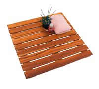VaeFae Teak Shower Mat, Non-Slip Bath Mat, Luxury Spa Mat, Wooden Mat for Bathtub, 20 x 20 in