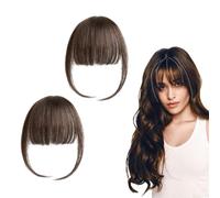 VAEIORP 2 Piezas de flequillos postizos con Clip, Extensiones de Flequillo postizo Pelo Natural, de Color Natural (marrón Oscuro), para niñas y Mujeres. ¡Consigue un Look más Fresco y Juvenil!