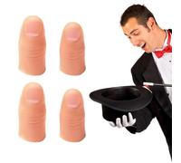 VAEIORP 4 Pcs Dedos Mágicos para Trucos de Magia, Dedos Artificiales para Ilusiones, Accesorios de Magia para Fiestas y Espectáculos