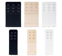 VAEIORP 6 Pcs Extensor Sujetador Correa de Extensión del Sujetador 3 filas 2 ganchos 3 ganchos Suave cómodo y elástico Extensor de Sujetador Adecuado para mujeres (negro blanco piel clara)