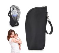 VAEIORP Bolsa Térmica Bebé Portátil, Universal, Isotérmica para biberón, Portabiberones, Funda Walking Mum y Termo Biberón Bebé con Cordón (Negro)