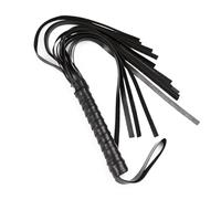 VAEIORP Látigo de cuero con flecos, látigo de entrenamiento ecuestre, herramienta de entrenamiento, fusta para equitación al aire libre y práctica diaria (Negro)