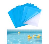 VAEIORP Parches de Reparación para Piscina, 8 Piezas Azules 7x7 cm, Impermeables Autoadhesivos Bajo Agua, Repara Fugas en Colchones Inflables y Lona Sin Desinflar