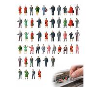 VAEIORP pequeñas figuras pintadas en miniatura 50 piezas escala 1:87, personas miniatura museo y figuras mini personas con acabado detallado para trenes y dioramas profesionales