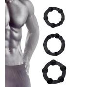 VAEIORP Set de 3 Anillos para el Pene con Perlas Mejora la Firmeza de la Erección Anillo para Pene y Testículos para Hombres Ajuste Perfecto Juguete Sensual para Parejas (Negro)