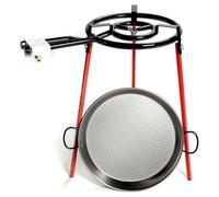 Vaello La Valenciana 6040 Ecoset con 1 Quemador de 400 mm, Parrilla Patas cuadradas de 46 cm, Acero, Negro