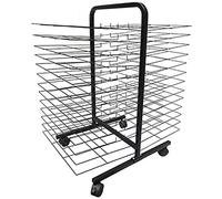 VAESAZDSZ Tendedero de Arte de 26 Pisos, tendedero de Pintura y Manualidades con Ruedas universales, Caballete de Malla de Alambre de Metal de Doble Cara, Adecuado para jardín de Infantes