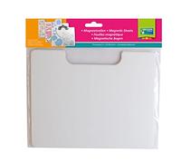 Vaessen Creative 3 Hojas Magnéticas Blancas, 18x23cm, Organizar y Almacenar Plantillas de Corte Metálicas, Adornos y Otros Suministros de Manualidades, Usar con la Caja de Almacenamiento Transparente