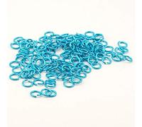 Vaessen Creative ALU Deco Anillas de Aluminio para Manualidades, Azul (Turquoise), 10 mm