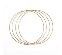 Vaessen Creative Anillos de Metal para Manualidades, Oro, 4 Piezas, 25 cm x 3 mm, Aro Atrapasueños, Anillo de Guirnalda para Tapiz de Macramé, Ganchillo, Decoraciones Nupciales y Más