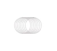 Vaessen Creative Aro de Metal Círculo Ø 10 cm x 3 mm-Anillo Metalico Plateado para Atrapasueños, Manualidades y Macramé-8 Unidades, Plata, 10 cm