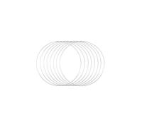 Vaessen Creative Aro de Metal Círculo Ø 15 cm x 3 mm-Anillo Metalico Plateado para Atrapasueños, Manualidades y Macramé-8 Unidades, Plata, 15 cm