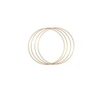 Vaessen Creative Aro de Metal Círculo Ø 20 cm x 3 mm-Anillo Metalico Dorado Atrapasueños, Manualidades y Macramé-4 Unidades, Oro Antiguo, 20 cm