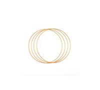 Vaessen Creative Aro de Metal Círculo Ø 20 cm x 3 mm-Anillo Metalico Dorado para Atrapasueños, Manualidades y Macramé-4 Unidades, Oro, 20 cm