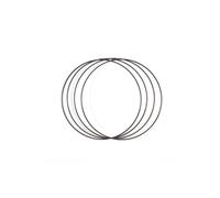 Vaessen Creative Aro de Metal Círculo Ø 20 cm x 3 mm-Anillo Metalico Negro para Atrapasueños, Manualidades y Macramé-4 Unidades, 20 cm