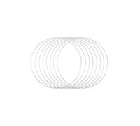 Vaessen Creative Aro de Metal Círculo Ø 20 cm x 3 mm-Anillo Metalico Plateado para Atrapasueños, Manualidades y Macramé-8 Unidades, Plata, 20 cm