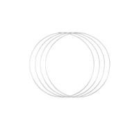 Vaessen Creative Aro de Metal Círculo Ø 25 cm x 3 mm-Anillo Metalico Plateado para Atrapasueños, Manualidades y Macramé-4 Unidades, Plata, 25 cm