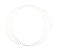 Vaessen Creative Aro de Metal Círculo Ø 30 cm x 3 mm-Anillo Metalico Blanco para Atrapasueños, Manualidades y Macramé-4 Unidades, 30 cm