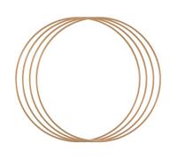 Vaessen Creative Aro de Metal Círculo Ø 30 cm x 3 mm-Anillo Metalico Dorado Atrapasueños, Manualidades y Macramé-4 Unidades, Oro Antiguo, 30 cm