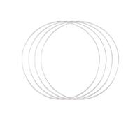 Vaessen Creative Aro de Metal Círculo Ø 30 cm x 3 mm-Anillo Metalico Plateado para Atrapasueños, Manualidades y Macramé-4 Unidades, Plata, 30 cm