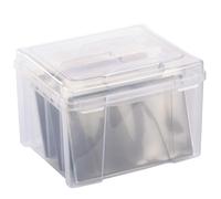 Vaessen Creative Caja Almacenaje 26,9 x 23,3 x 19,3 cm-con 3 Separadores, 8 Sobres de Plástico y 8 Hojas Magnéticas-Organizador Transparente con Tapa para Troqueles, Papel y Tarjetas