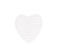 Vaessen Creative Cañamazo Plástico, Forma de Corazón, 7 ct, Hojas de Malla Flexible para Manualidades, Bordado y Punto de Cruz, 10 Unidades, Transparente, 7,5x7,5cm or 2.9x2.9