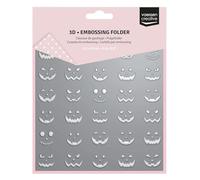 Vaessen Creative Carpeta de Embossing 3D-Caras de Calabaza 15 x 15 cm-Materiales para Relieve en Tarjetas, Scrapbooking, Otoño, Halloween, DIY y Manualidades, Transparent, 15 x 15cm