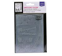 Vaessen Creative Carpeta de Embossing, Bistro Francés 14,6 x 10,8 x 0,5 cm, 1 pieza, para Tarjetas de Cumpleaños, Tarjetas de Nacimiento, Tarjetas de Navidad y Manualidades con Papel