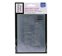 Vaessen Creative Carpeta de Embossing, Happy Birthday 14,6 x 10,8 x 0,5 cm, 1 pieza, para Tarjetas de Cumpleaños, Tarjetas de Nacimiento, Tarjetas de Navidad y Manualidades con Papel