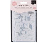 Vaessen Creative Carpeta de Embossing Muñecos de Nieve 14,6 x 10,7 cm - Plantilla de Repujado para Tarjetería, Scrapbooking, Journaling - Reutilizable, Resultados Precisos, Para Máquinas de Troquelado