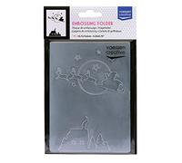 Vaessen Creative Carpeta de Embossing, Trineo Volador de Santa Claus 14,6 x 10,8 x 0,5 cm, 1 pieza, para Tarjetas de Cumpleaños, Tarjetas de Nacimiento, Tarjetas de Navidad y Manualidades con Papel