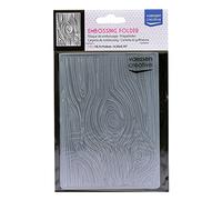 Vaessen Creative Carpeta de Embossing, Veta de madera 14,6 x 10,8 x 0,5 cm, 1 pieza, para Tarjetas de Cumpleaños, Tarjetas de Nacimiento, Tarjetas de Navidad y Manualidades con Papel
