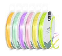 Vaessen Creative Cinta de Raso 3 mm x 10 m - para Lazos, Regalos, Decoraciones, Boda, Atrapasueños y Manualidades - Colores Primavera - 6 Unidades